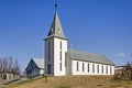 Icelandic church under a blue sky