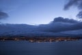 Icelandic city Akureyri at night