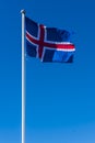 Icelandic Flag with blue Sky