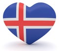 Icelandic Flag Heart, 3d illustration Royalty Free Stock Photo