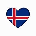 Icelandic flag heart-shaped sign. Vector illustration. Royalty Free Stock Photo