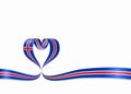 Icelandic flag heart-shaped ribbon. Vector illustration. Royalty Free Stock Photo