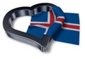 Icelandic flag and heart symbol Royalty Free Stock Photo