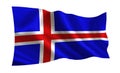 Icelandic flag. A series of `Flags of the world.` The country - Iceland