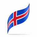 Icelandic flag wavy abstract background. Vector illustration Royalty Free Stock Photo