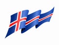 Icelandic flag wavy abstract background. Vector illustration. Royalty Free Stock Photo