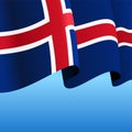 Icelandic flag wavy abstract background. Vector illustration. Royalty Free Stock Photo