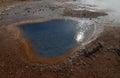 Icelandic geysir with a deep blue color in the spring