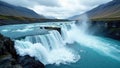 Icelandic glacial river rapids, churning whitewater , water, current Royalty Free Stock Photo
