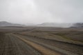 Icelandic gravel road through highlands Royalty Free Stock Photo