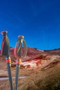 Icelandic landscape of colorful volcanic caldera Askja, geothermal Viti crater lake in the middle of volcanic desert in Highlands