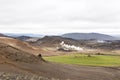 Icelandic landscape with geothermal steam Royalty Free Stock Photo