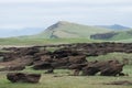 Icelandic landscape with muted colors and abstract rocks