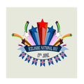 Icelandic National Day, illustration with stylized festive fireworks Royalty Free Stock Photo