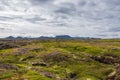 Icelandic natural volcanic landscape, summer time