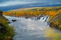 Iceland nature landscape. Hraunfossar waterfall Royalty Free Stock Photo