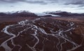 Icelandic panoramas, aerial view on the lands