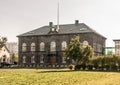 Icelandic Parliament main building called Althingi, Reykjavik, Iceland.