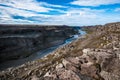 Icelandic river flowing in a canyon Royalty Free Stock Photo
