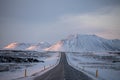 Icelandic road in winter Royalty Free Stock Photo