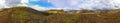 Icelandic volcanic mountain landscape in panorama. Hiking trail laugavegur in Fjallabak