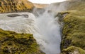 Icelandic Waterfall Gullfoss - Golden Falls. the most powerful on Iceland and Europe Royalty Free Stock Photo