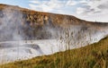 Icelandic Waterfall Gullfoss - Golden Falls. the most powerful on Iceland and Europe Royalty Free Stock Photo