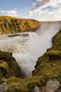 Icelandic Waterfall Gullfoss - Golden Falls. the most powerful on Iceland and Europe Royalty Free Stock Photo