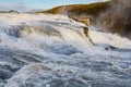 Icelandic Waterfall Gullfoss - Golden Falls. the most powerful on Iceland and Europe Royalty Free Stock Photo