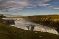 Icelandic Waterfall Gullfoss - Golden Falls. the most powerful on Iceland and Europe Royalty Free Stock Photo