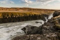 Icelandic Waterfall Gullfoss - Golden Falls. the most powerful on Iceland and Europe Royalty Free Stock Photo