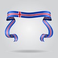 Icelandic flag wavy ribbon background. Vector illustration. Royalty Free Stock Photo