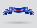 Icelandic wavy flag. Vector illustration. Royalty Free Stock Photo