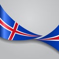 Icelandic wavy flag. Vector illustration. Royalty Free Stock Photo