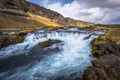 Icelandic wilderness - May 05, 2018: Beautiful waterfall in the wilderness of Iceland Royalty Free Stock Photo