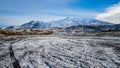 Icelnd snow mountain with volcanice landscape