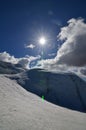 Icey Snow Covered Glacial Landscape in Iceland