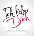 ICH LIEBE DICH hand lettering (vector) Royalty Free Stock Photo