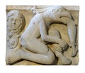 Ichthyophagus. Metope of Modena Cathedral Royalty Free Stock Photo