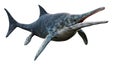 Ichthyosaur, large extinct marine reptile from Early Triassic to Late Cretaceous, isolated on white background, 3d science