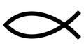 Ichthys sign, Ichthus Christian fish symbol, isolated vector illustration.