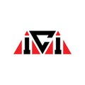 ICI triangle letter logo design with triangle shape. ICI triangle logo design monogram. ICI triangle vector logo template with red Royalty Free Stock Photo