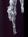 Icicle on a black background Royalty Free Stock Photo