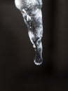 Icicle on a black background Royalty Free Stock Photo