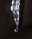 Icicle on a black background Royalty Free Stock Photo