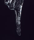 Icicle on a black background Royalty Free Stock Photo