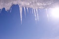 Icicle and blue sky Royalty Free Stock Photo