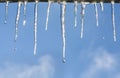 Icicle on blue sky Royalty Free Stock Photo