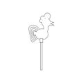 Icicle cockerel on a stick icon. Lollipop eps ten