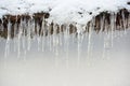 icicle hanging down from roof Royalty Free Stock Photo
